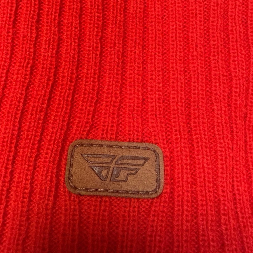 FLY Racing Slouch Ribbed Beanie One Size Red NWT - Picture 4 of 4